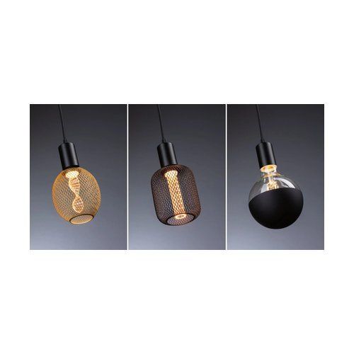 suspension Ravi noire de chez Paulmann avec différents styles d'ampoules