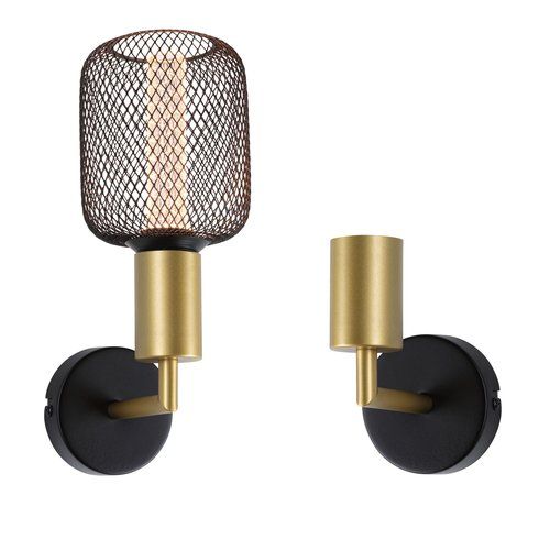 applique Ravi Paulmann noir et doré avec ampoule décorative