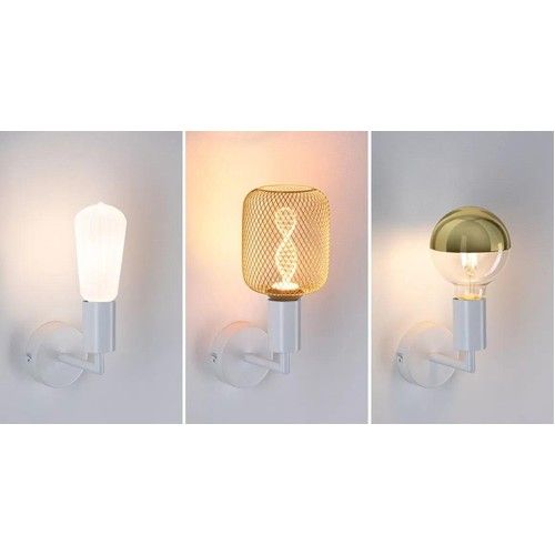 applique murale Ravi Paulmann blanc avec différents types d'ampoules décoratives