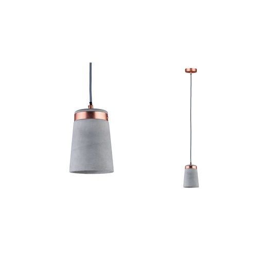 Zoom suspension Neordic Stig Paulmann coloris gris/cuivre finition béton et métal
