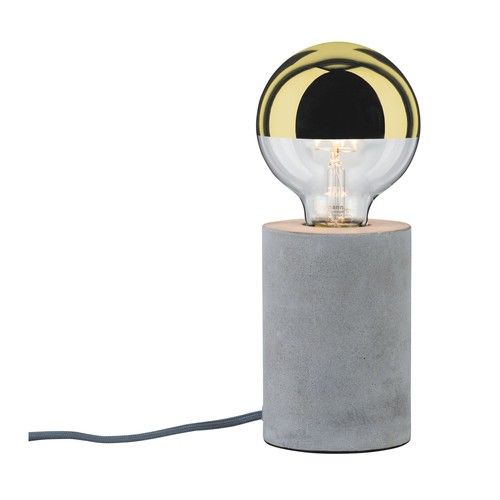 lampe à poser Paulmann Neordic béton gris avec ampoule décorative dorée