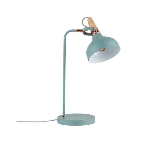 lampe à poser Neordic Juna de Paulmann finition vert, bois et cuivré