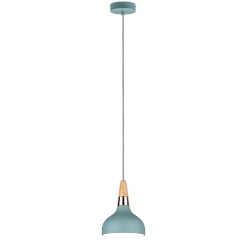 suspension Paulmann Neordic Juna éclairée vert satiné, bois et métal