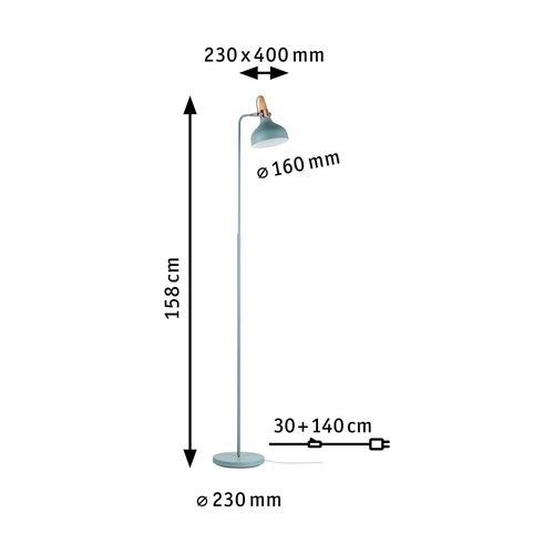 Dimensions lampadaire Paulmann Neordic Juna