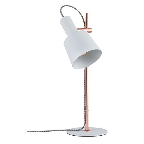 lampe à poser Neordic Haldar de Paulmann blanc et cuivre