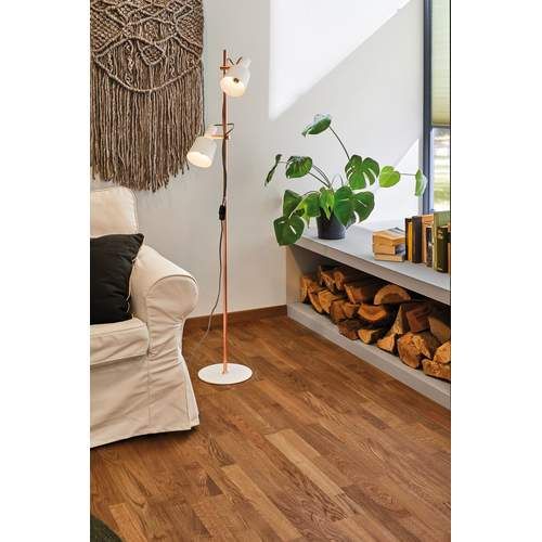 lampadaire Paulmann Neordic Haldar E14 blanc et cuivre idéal dans une pièce de vie