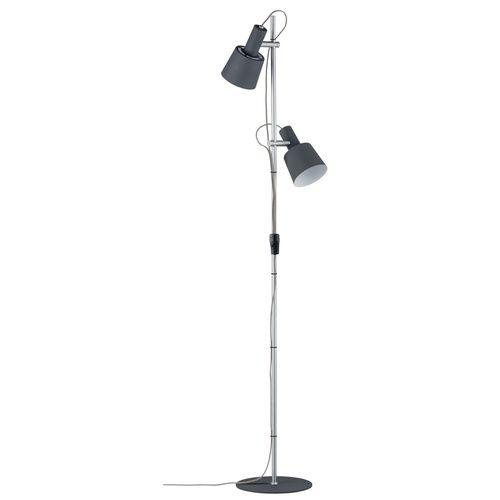 lampadaire Paulmann Neordic Haldar E14 gris foncé et chrome mat