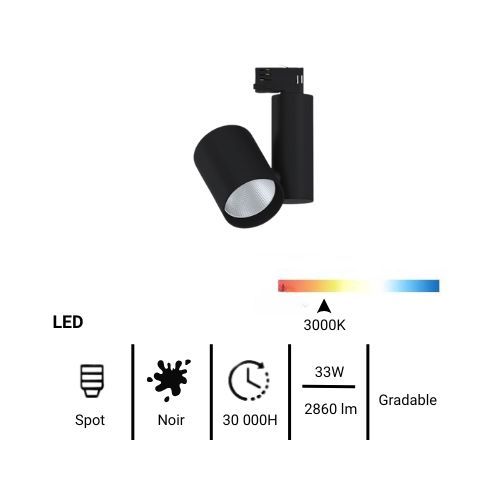 Fiche technique spot sur rail LED Paulmann Prorail3 noir