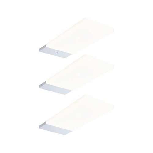 Lot de 3 éclairages LED sous meuble éclairés PAULMANN BREDO coloris argent