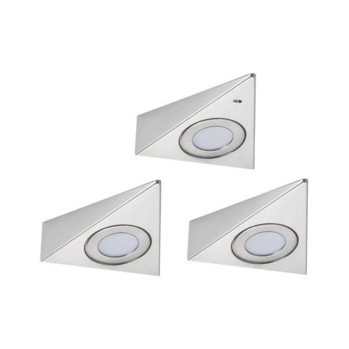 Lot de 3 éclairages LED sous meuble PAULMANN TRIAS acier brossé