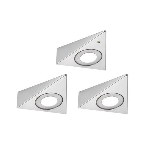 Lot de 3 éclairages LED sous meuble PAULMANN TRIAS acier brossé