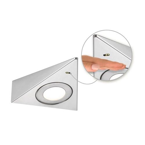 Lot de 3 éclairages LED sous meuble PAULMANN TRIAS acier brossé avec détecteur