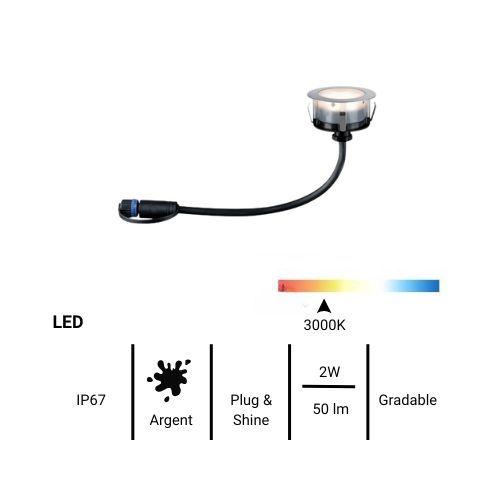 fiche technique spots LED extérieurs encastrés de sol Paulmann
