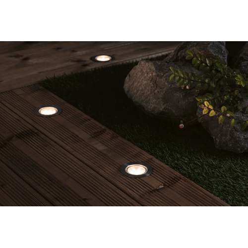 photo ambiance extérieure spot encastré Paulmann Plug & Shine