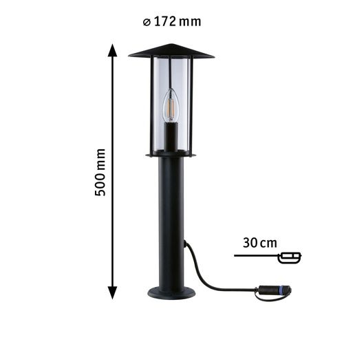 dimensions borne d'éclairage extérieure LED Paulmann 94322