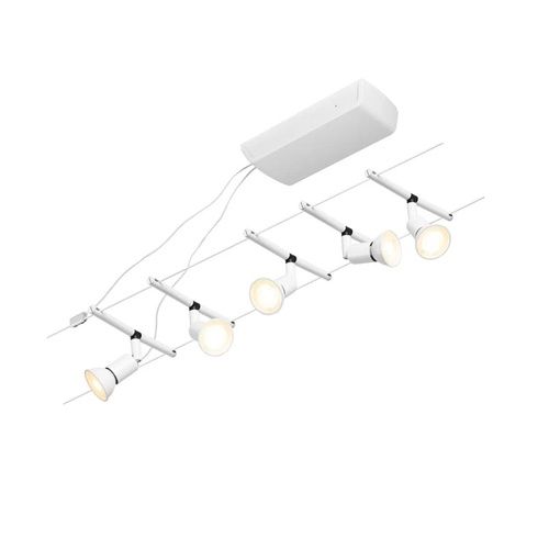 Kit de 5 Spots sur cables Paulmann CORDUO SALT GU5.3 5m blanc