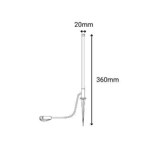 schéma dimensions borne lumineuse LED Paulmann Plug and Shine