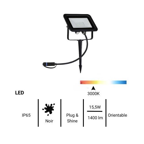 Fiche technique projecteur extérieur sur piquet Paulmann