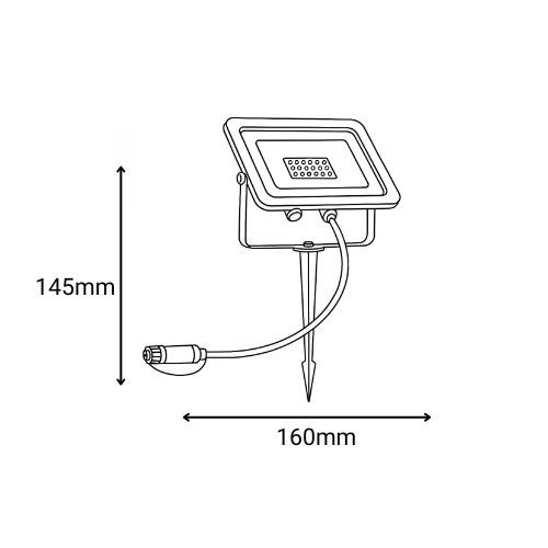 Dimensions du projecteur extérieur sur piquet Paulmann