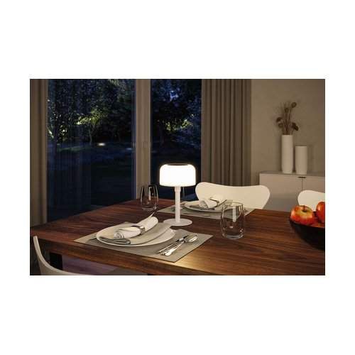 luminaire rechargeable solaire Paulmann Bartja coloris blanc idéal aussi en intérieur