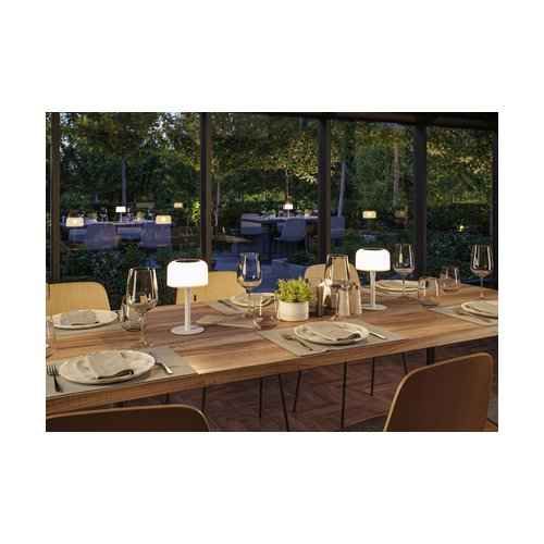 luminaire rechargeable solaire Paulmann Bartja coloris blanc idéal aussi en intérieur