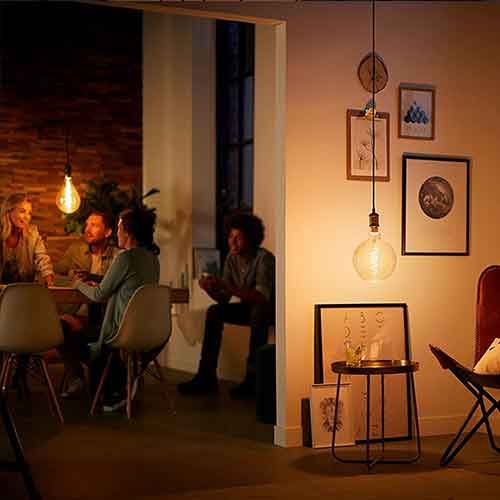 Ce cordon de suspension à douille dorée E27 pour puissance max.40W s'intègre discrètement dans votre intérieur pour mettre en valeur vos ampoules décoratives Philips.