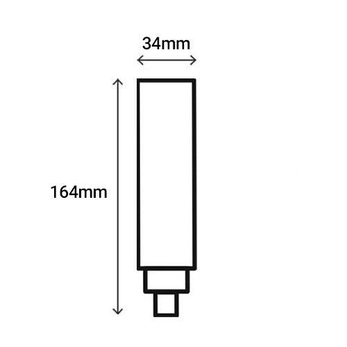 Dimensions de l'ampoule LED PLC Philips CorePro G24Q 9,5W