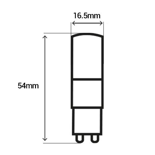 PHILIPS CorePro Ampoule LED G9 230V 3,2W(=40W) 400lm 2700K LEDcapsule - schéma dimensions