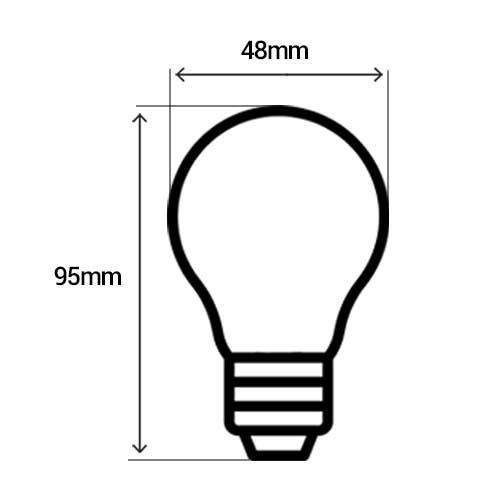 PHILIPS CorePro Ampoule LED E27 230V 7W(=60W) 806lm 2700K LEDluster sphérique - schéma avec dimensions