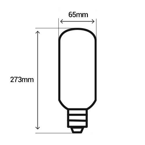 PHILIPS Vintage Ampoule LED filament dimmable E27 230V 7W(=40W) 470lm 1800K Giant tube - dimensions