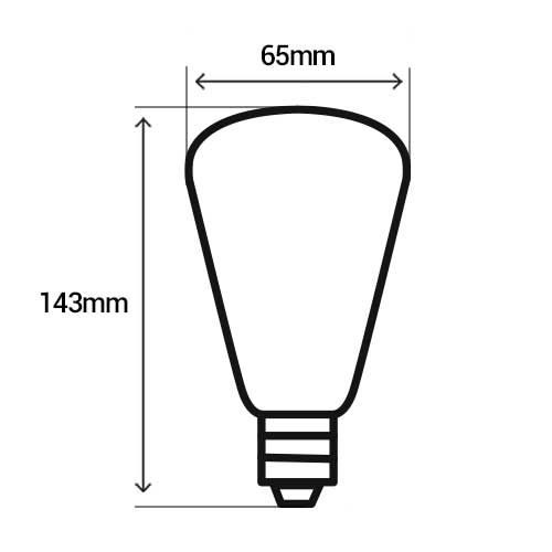 PHILIPS Vintage Ampoule LED filament dimmable E27 230V 4W(=25W) 250lm 2000K LEDbulb Edison or - dimensions