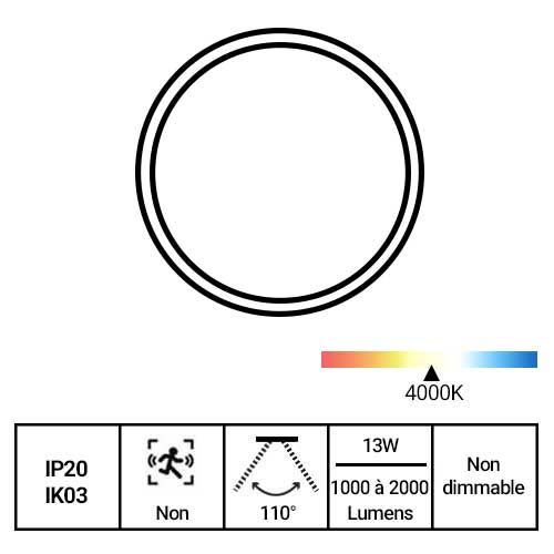 downlight LED MAZDA DN020B- fiche technique