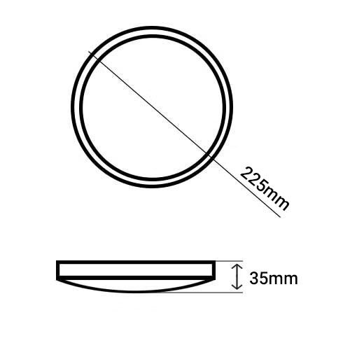 Dimensions du downlight LED MAZDA DN020B 20W