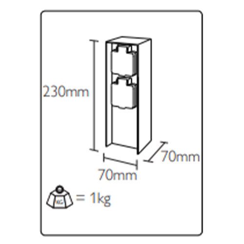 Dimensions de la double prise de courant Philips Rock