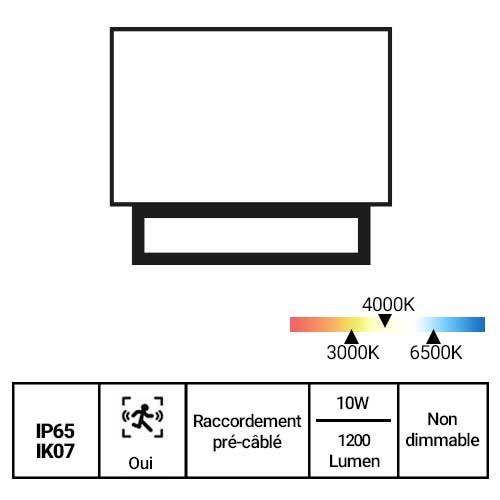 Projecteur Philips LED 10W - fiche technique