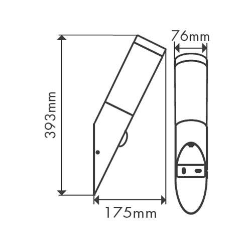 Dimensions de l'applique LED torche