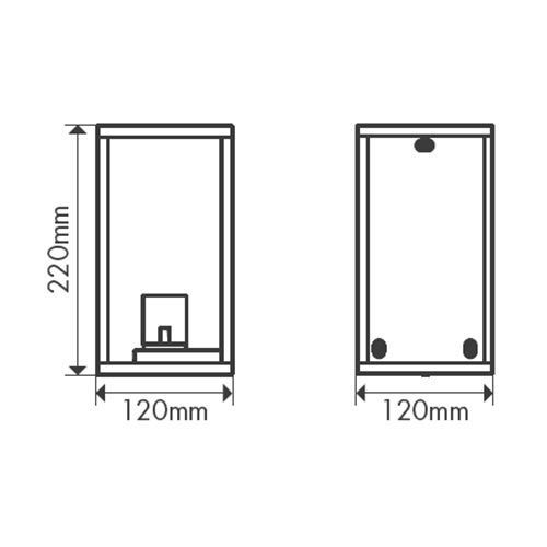 Applique extérieure LED 230V 7W 800lm 2700K anthracite - Dimensions