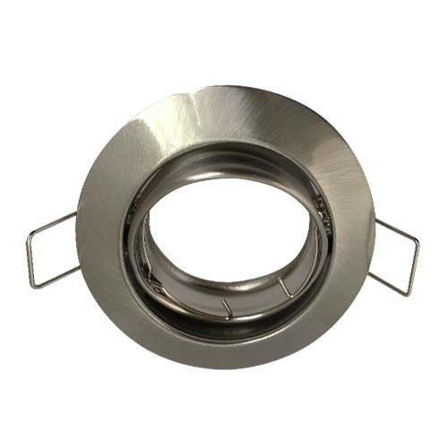 Support de spot encastré orientable rond 81mm alu brossé