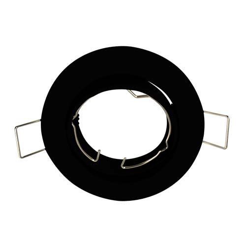 Support de spot encastré orientable rond 81mm noir