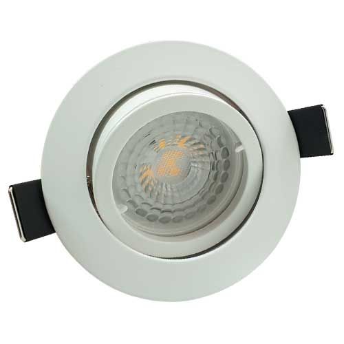 Spot LED Arlux encastrable et orientable GU10 230V 5W 380lm 4000K 83mm blanc