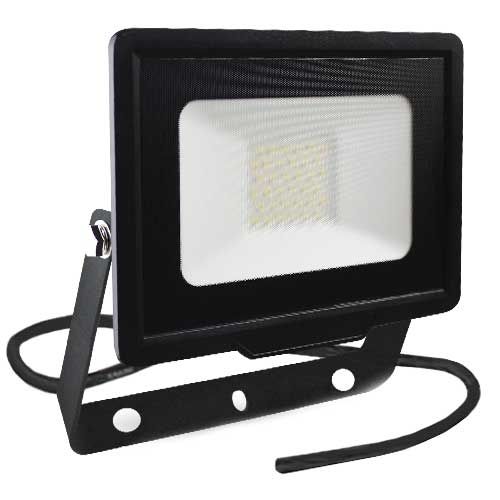 Projecteur extérieur LED extra plat précâblé 230V 30W 2550lm 4000K noir