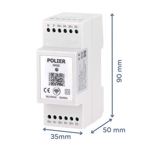 Dimensions du compteur électrique Polier