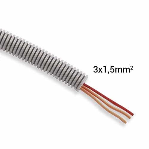 Gaine électrique ICTA pré filée 3x1.5 O/O/R D16 PROFIFLEX