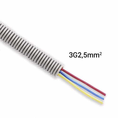 Gaine électrique ICTA préfilée 3G2.5 R/B/VJ D20 PROFIFLEX