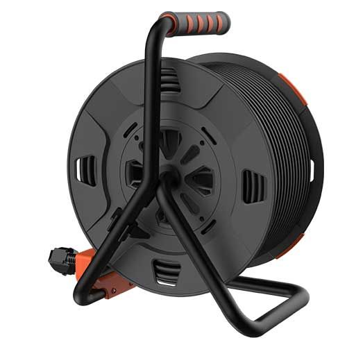 Enrouleur électrique de bricolage 40m de la marque Quarx avec câble H05VV-F 3G1,5mm² - vue de derrière