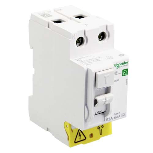 Vue du dessus SCHNEIDER Resi9 XP Interrupteur différentiel 63A 30mA type AC auto 230V - R9PRC263