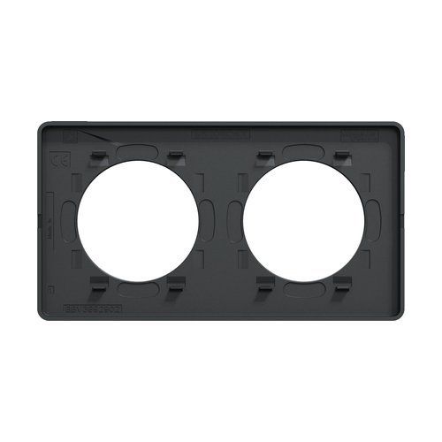 plaque 2 postes Schneider Odace Touch finition Kvadrat noir avec liseré anthracite - vue de dos