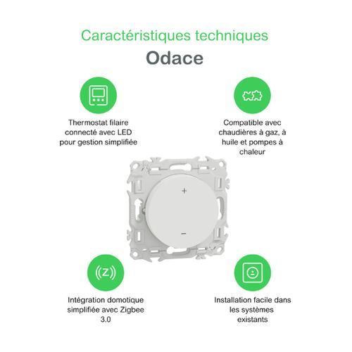 avantages thermostat connecté Schneider Wiser Odace blanc