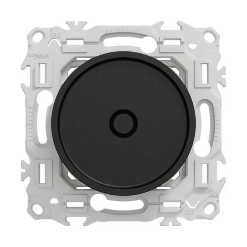 variateur rotatif Schneider Wiser Odace noir mat - vue de face