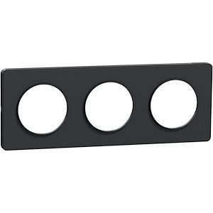 plaque 3 postes Schneider Odace Touch horizontaux ou verticaux entraxe 71mm anthracite